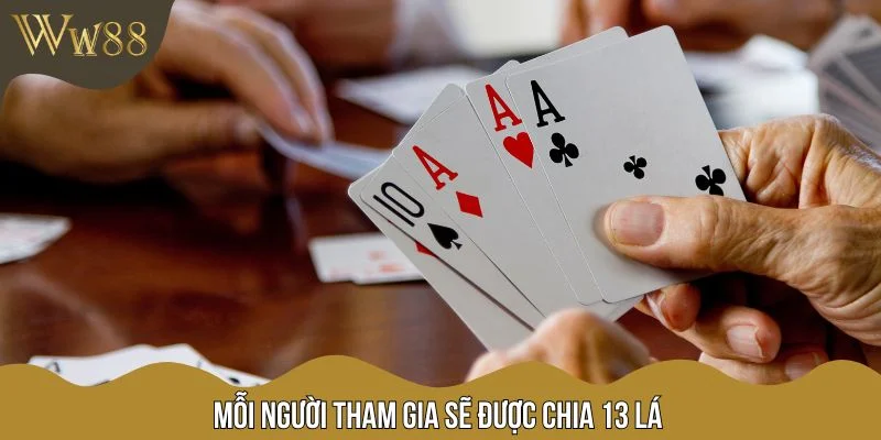 Mỗi người tham gia sẽ được chia 13 lá